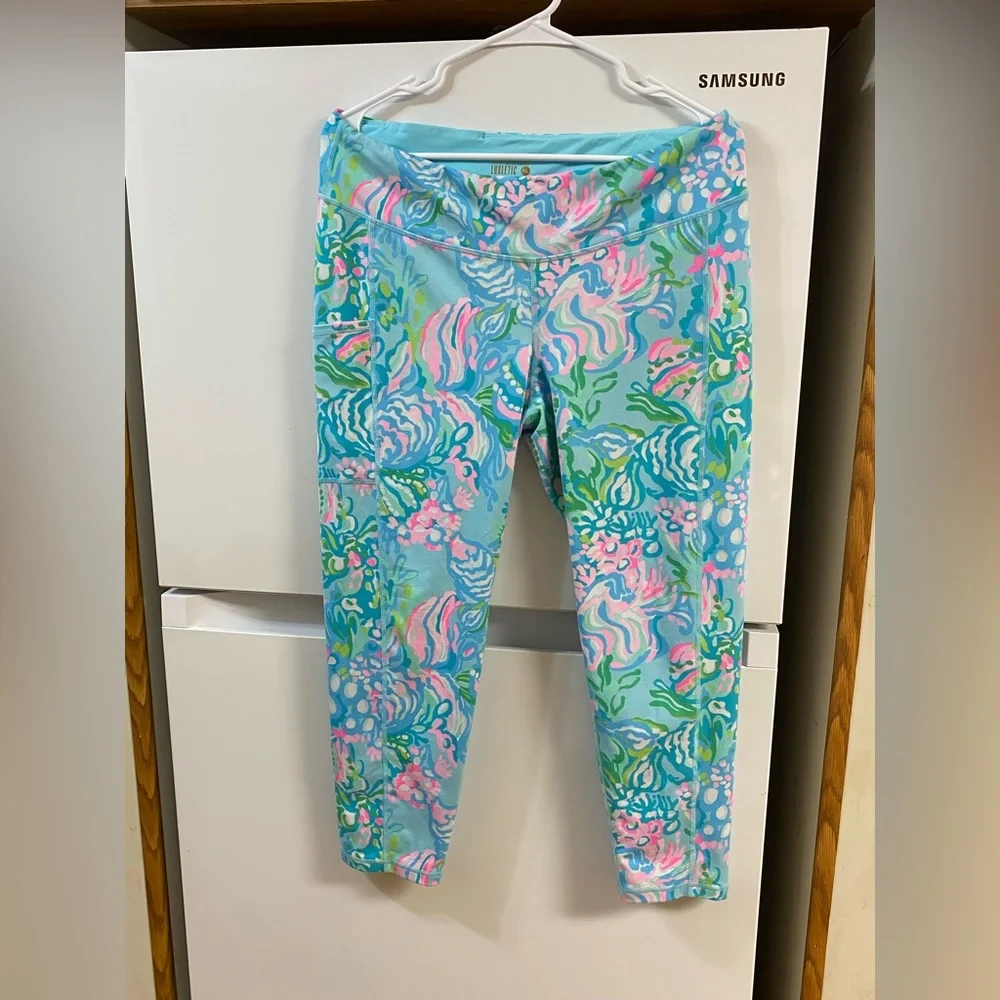 Lilly Pulitzer Seafoam Multicolor Floral Leggings - Picture 2 of 9